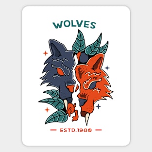 Wolves With Skull Magnet